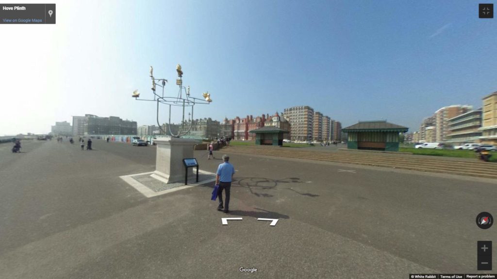 Mobile Phone Tap & Go and StreetView 360° Virtual Tour of Hove Plinth in Sussex